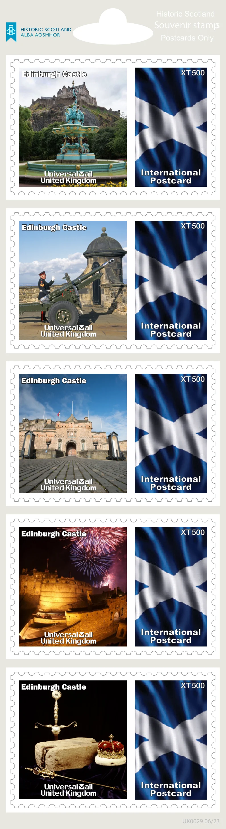 Historic Scotland - Edinburgh complete stamp strip
