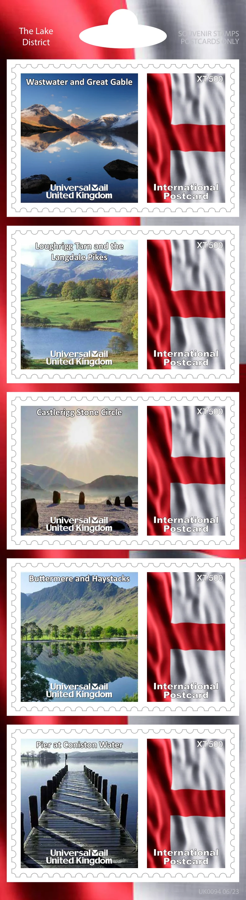 England stamp strip
